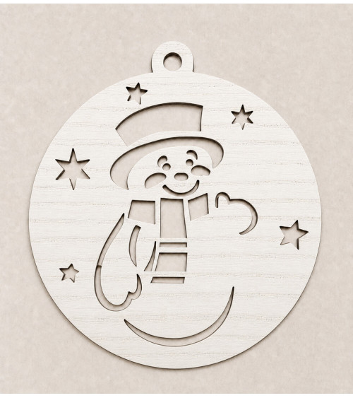 Boule de noël bonhomme de neige blanche
