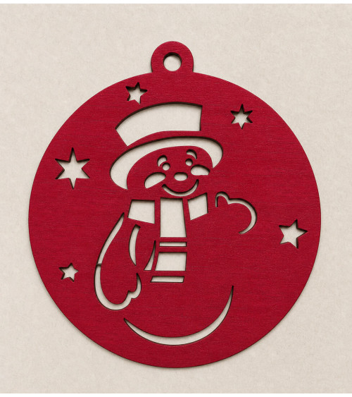 Boule de noël bonhomme de neige rouge