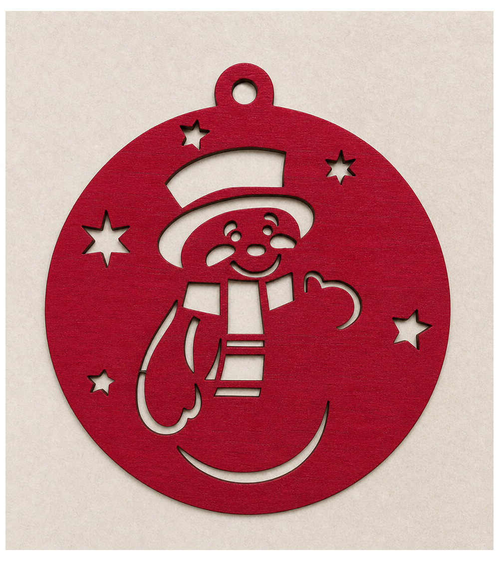 Boule de noël bonhomme de neige rouge