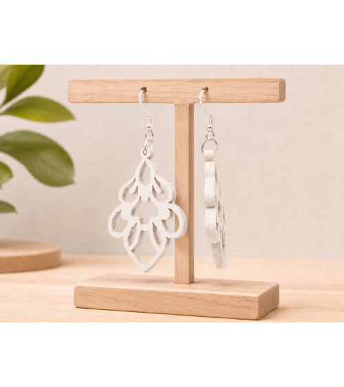 Boucles d'oreilles en bois Paisley