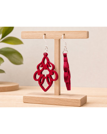 Boucles d'oreilles en bois Paisley