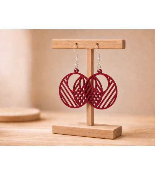 Boucles d'oreilles modèle origami rouge