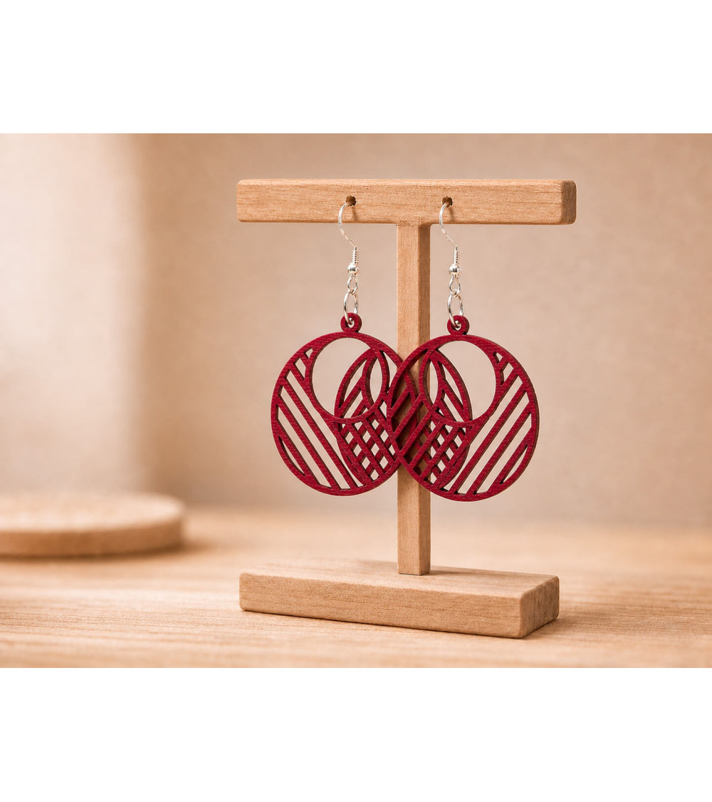 Boucles d'oreilles modèle origami rouge