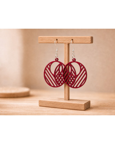 Boucles d'oreilles modèle origami rouge