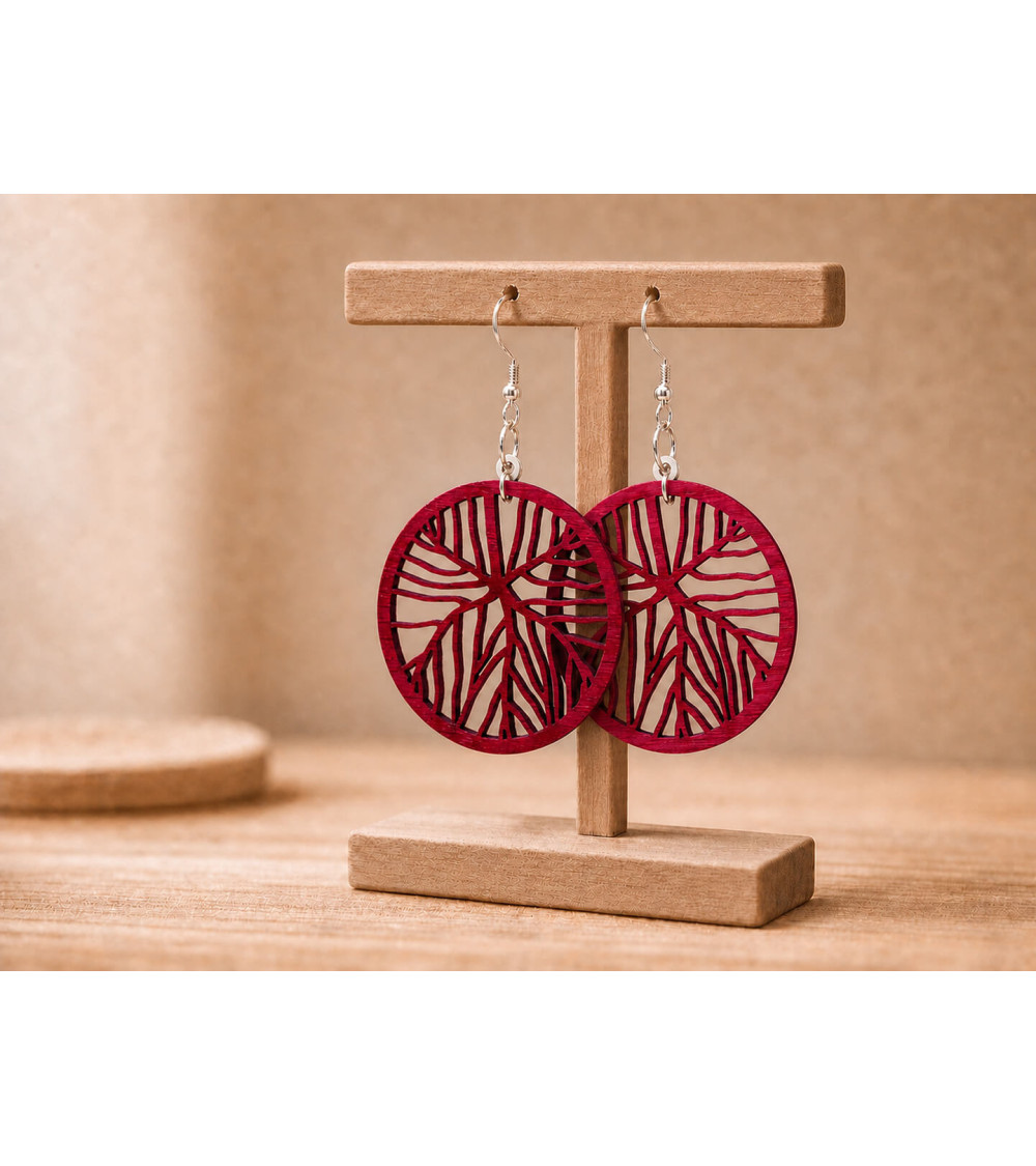 Boucles d'oreilles modèle toile rouge