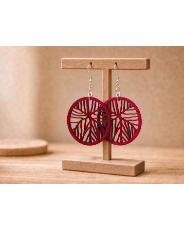 Boucles d'oreilles modèle toile rouge